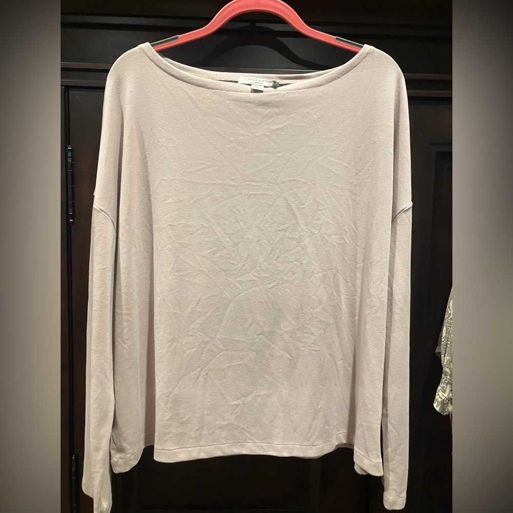 All Saints Rita Tee in Cloud Pink Women's Oversized Top